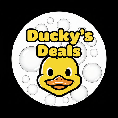 Ducky's Deals logo with black background